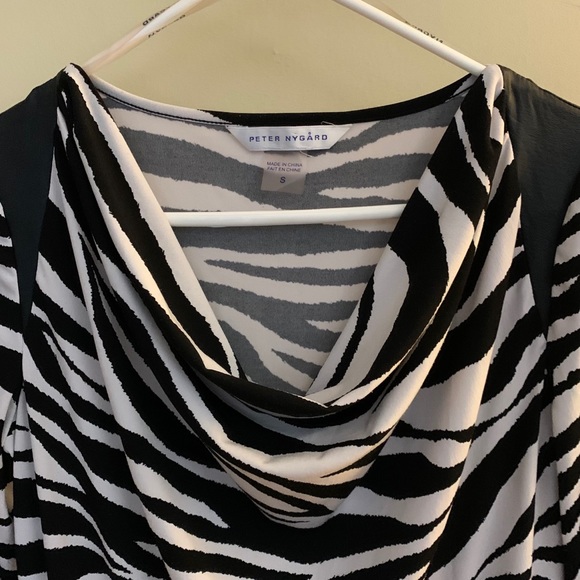 2/$30 Peter Nygard Zebra Print Blouse - Picture 3 of 7